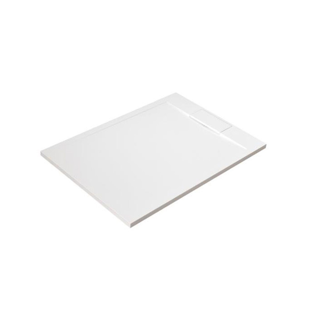 Marmor-Polymer Duschwanne superflach mit Randablauf, Rechteck