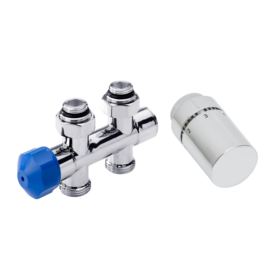 Mittelanschluss Boden Ventil-Set – Durchgang